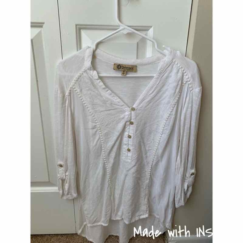 White 3/4 sleeve blouse